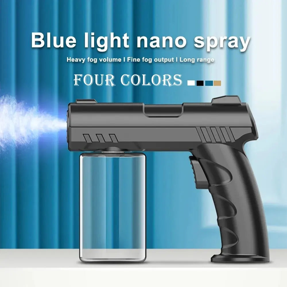 Pistola desinfectante con vaporizador de luz azul nano USB de 280 ml, nuevo estilo, inalámbrica, eléctrica, para barbería y jardín.