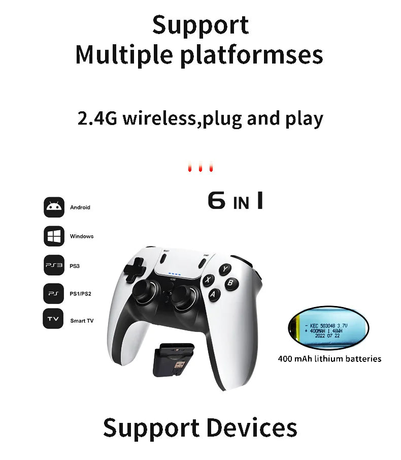 Mando inalámbrico para PS1, PS2, PS3, PC, Android, consola de videojuegos portátil, entretenimiento