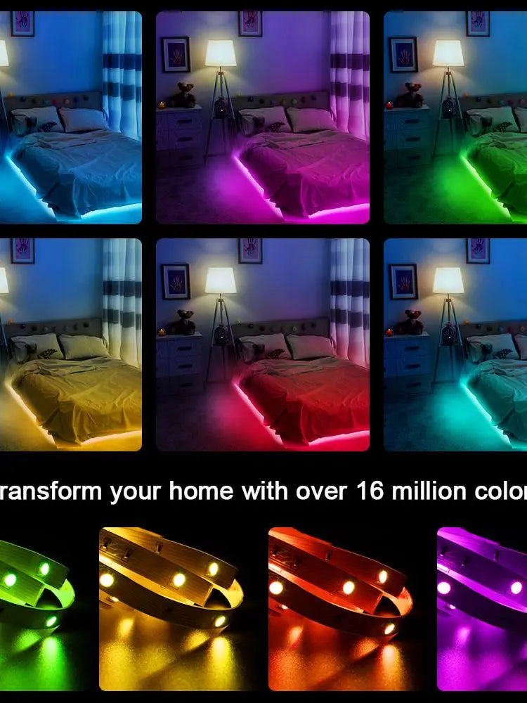 Tira de luces LED RGB 3535, 5 V, 1 m-30 m, 16 millones de colores, RGB, iluminación de tira LED con sincronización musical, cambio de color para fiestas en casa.