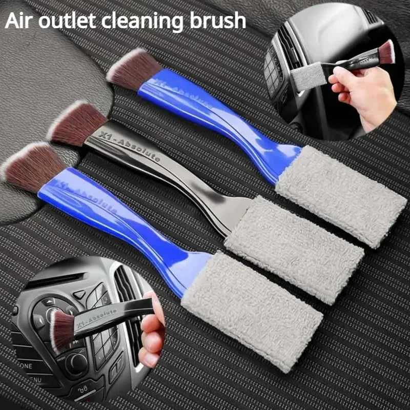 Car Cleaning Tools Air Conditioning Air Outlet Cleaning Dust Removal Soft Brush Multifunctional Auto Interior Cleaning Tool 1Pcs