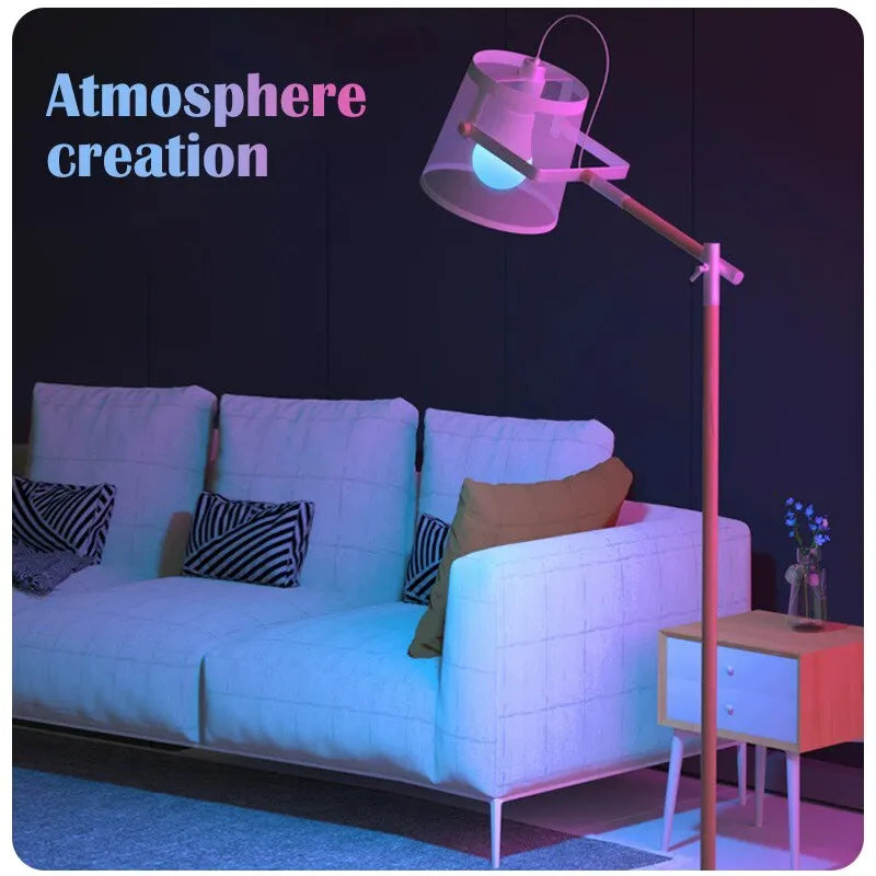 Bombilla LED RGB de 16 colores, multicolor, E27, 220 V, iluminación doméstica, regulable, control remoto de 24 teclas, lámpara inteligente, luz de ambiente.
