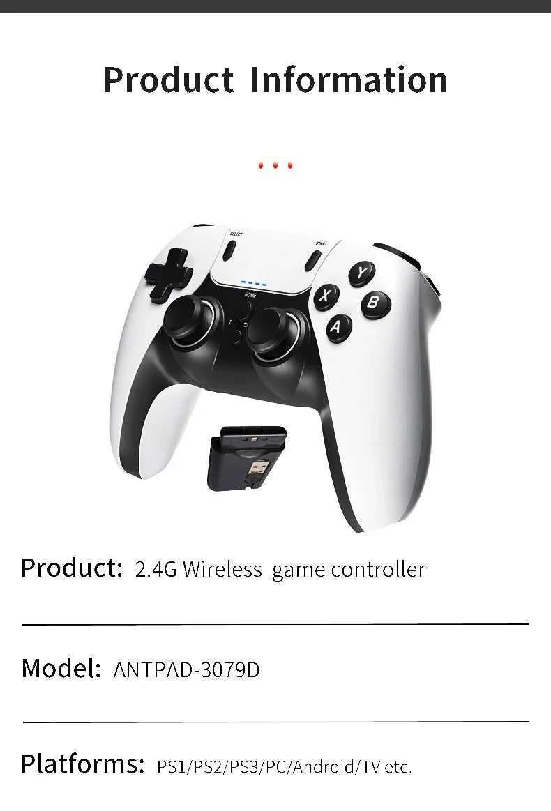 Mando inalámbrico para PS1, PS2, PS3, PC, Android, consola de videojuegos portátil, entretenimiento