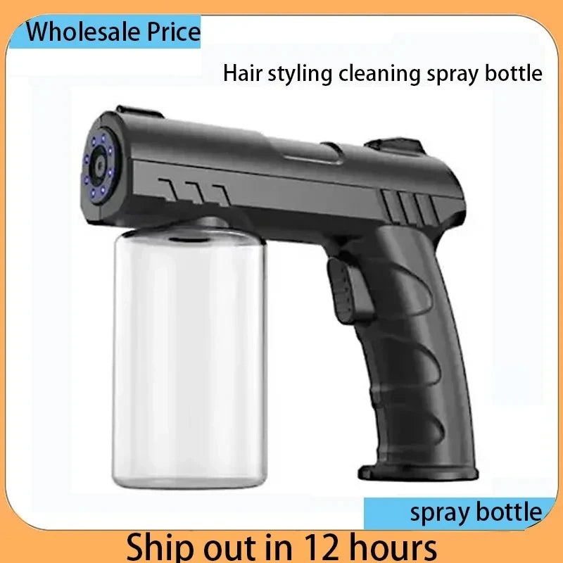 Pistola desinfectante con vaporizador de luz azul nano USB de 280 ml, nuevo estilo, inalámbrica, eléctrica, para barbería y jardín.