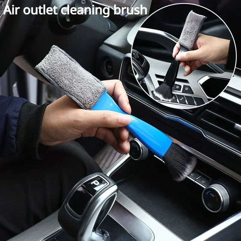 Car Cleaning Tools Air Conditioning Air Outlet Cleaning Dust Removal Soft Brush Multifunctional Auto Interior Cleaning Tool 1Pcs
