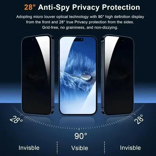 5Pcs Protector de pantalla de privacidad ANTI ESPIA para iPhone 16 11 12 13 14 Pro Max Mini 8K  iPhone 15 PRO XR X XS MAX